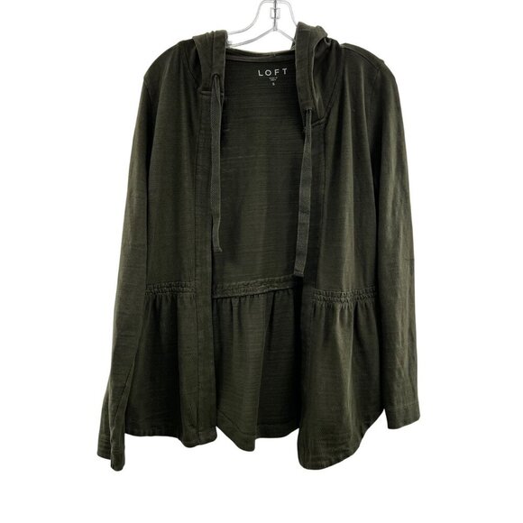 LOFT Women's Hooded Open Front Top Green Size Small - Picture 1 of 10